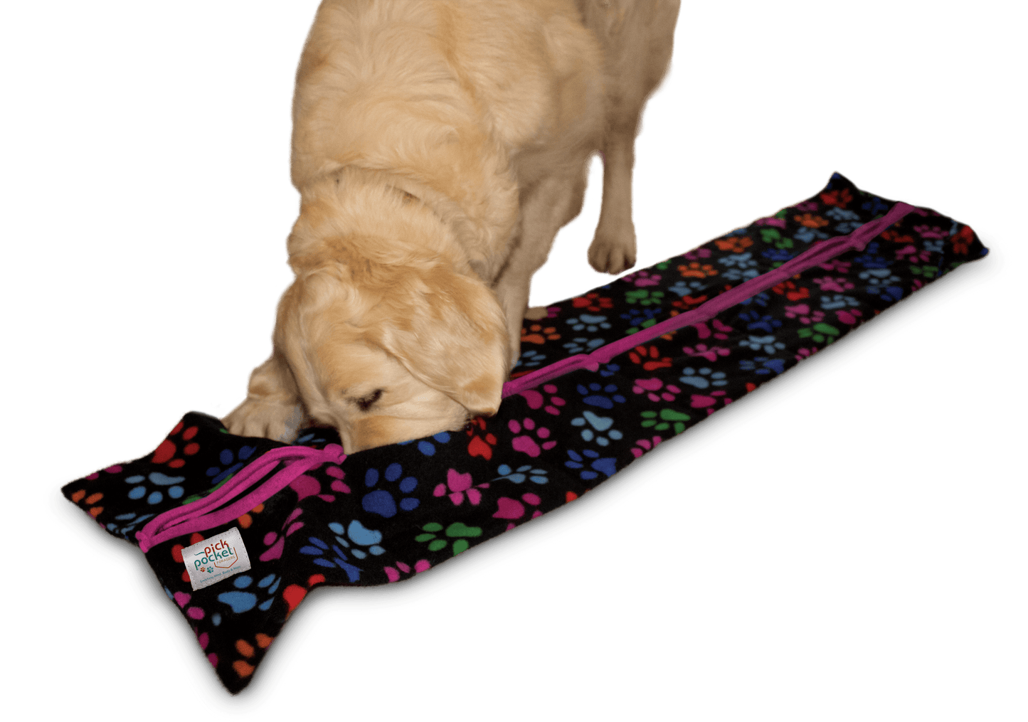 PickPocket Foragers are fully washable/tumble dryable fleece feeders in which dogs hunt for treats inside pockets. They are simple to use, easy to launder and bring all the benefits of foraging into your dog’s home. The PickPocket foraging kit includes a