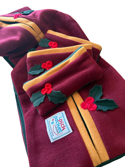 Festive foraging set: santa's sack, caterpillar & pouches